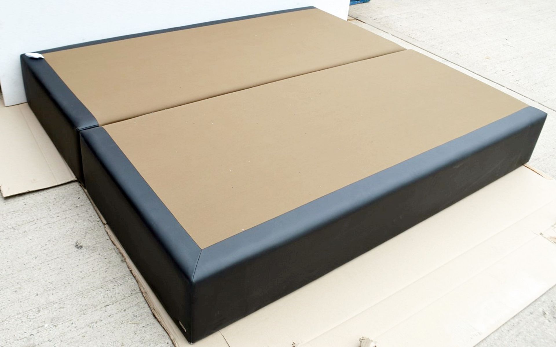 1 x COLUNEX 'Elite' Super Kingsize Divan Bed Base Upholstered In A Grey Leather - RRP £3,008 - Image 2 of 8