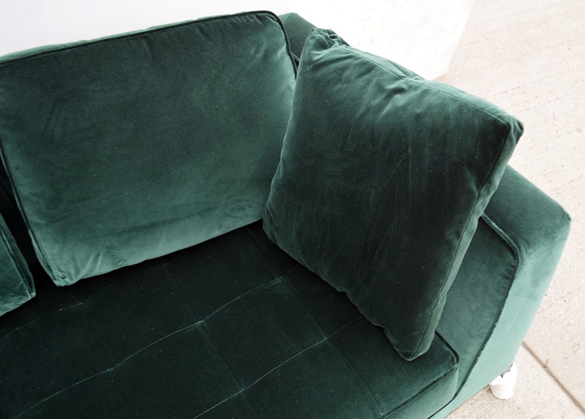2 x B&B Italia MAXALTO Luxury Sofa Sections Both Upholstered In Rich Dark Green Velvet - RRP £7,248 - Image 8 of 13