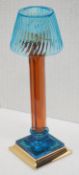 1 x BALDI 'Home Jewels' Italian Hand-crafted Candle Stick In Aquamarine & Amber Crystal - RRP £1,230