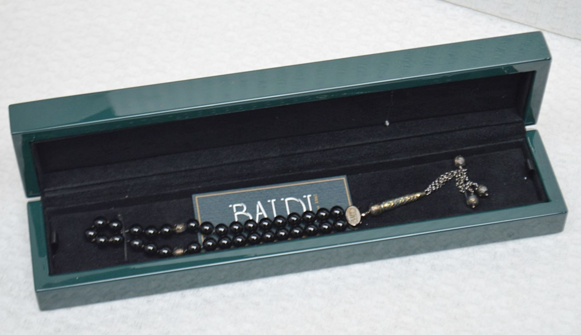 1 x BALDI 'Home Jewels' Italian Hand-crafted Artisan MISBAHA Prayer Beads In BLACK ONYX And