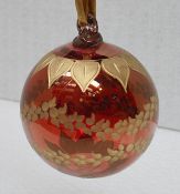 1 x BALDI 'Home Jewels' Italian Hand-crafted Artisan Christmas Tree Decoration In Red And Gold -