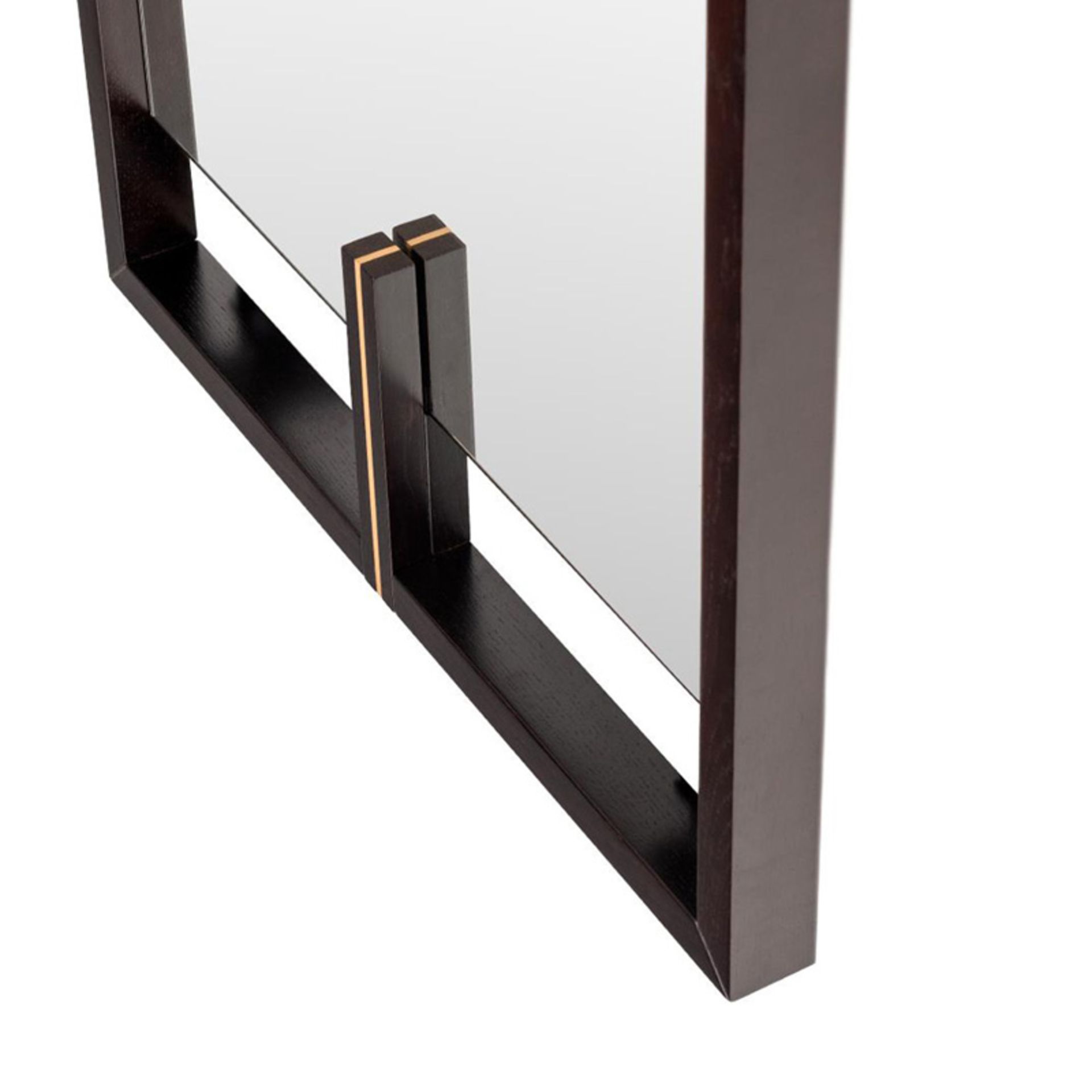 1 x FRATO Lancaster Luxury Mirror With Dark Wood Frame And Brushed Brass Details - RRP £1,288 - Image 5 of 7
