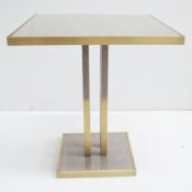 1 x FRATO 'Perth' Luxury Side Table With A Limed Wood / Brushed Brass Finish - Original RRP £1,626