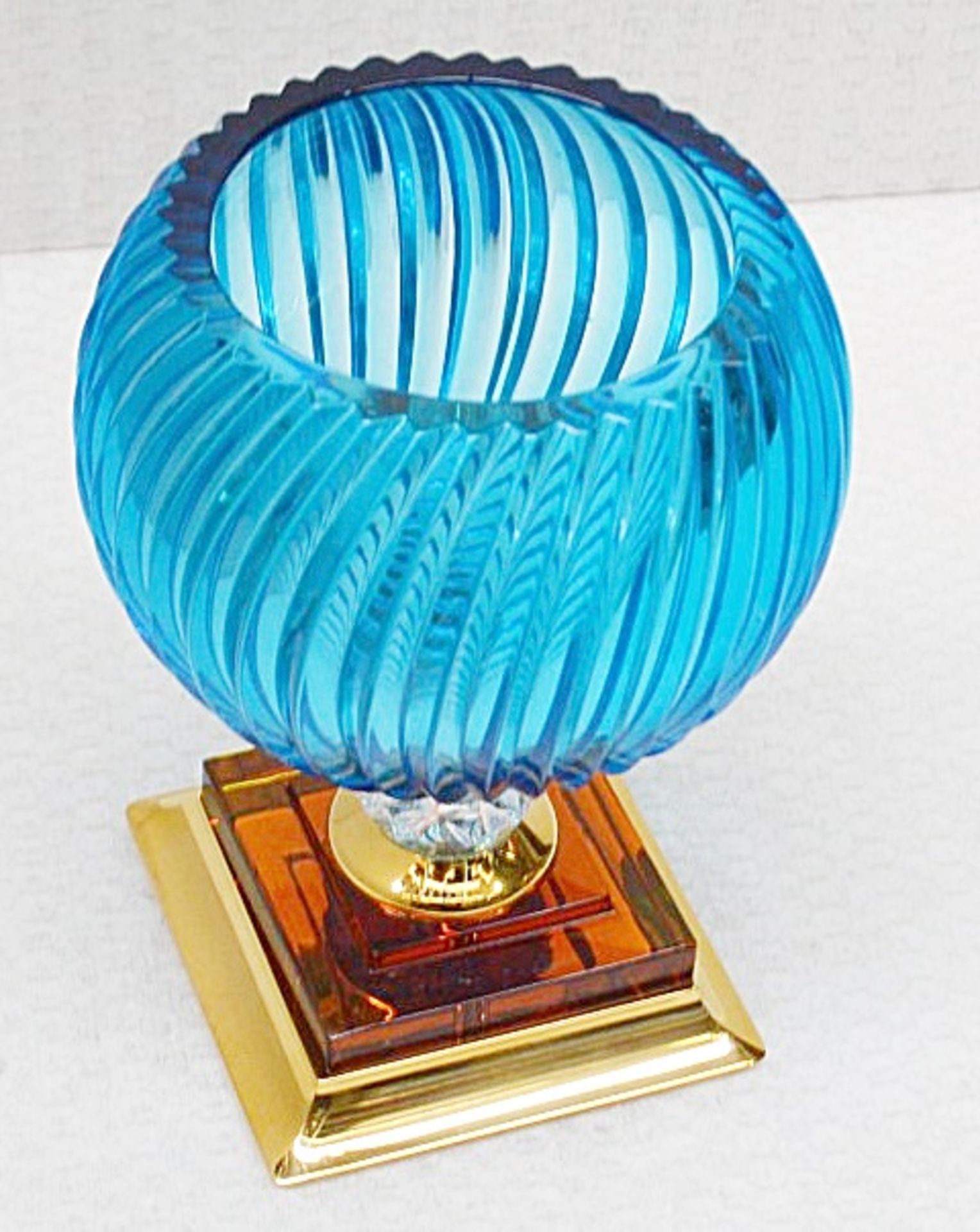 1 x BALDI 'Home Jewels' Italian Hand-crafted Artisan Coccinella Cup, In Blue, Clear & Amber Crystal, - Image 2 of 2