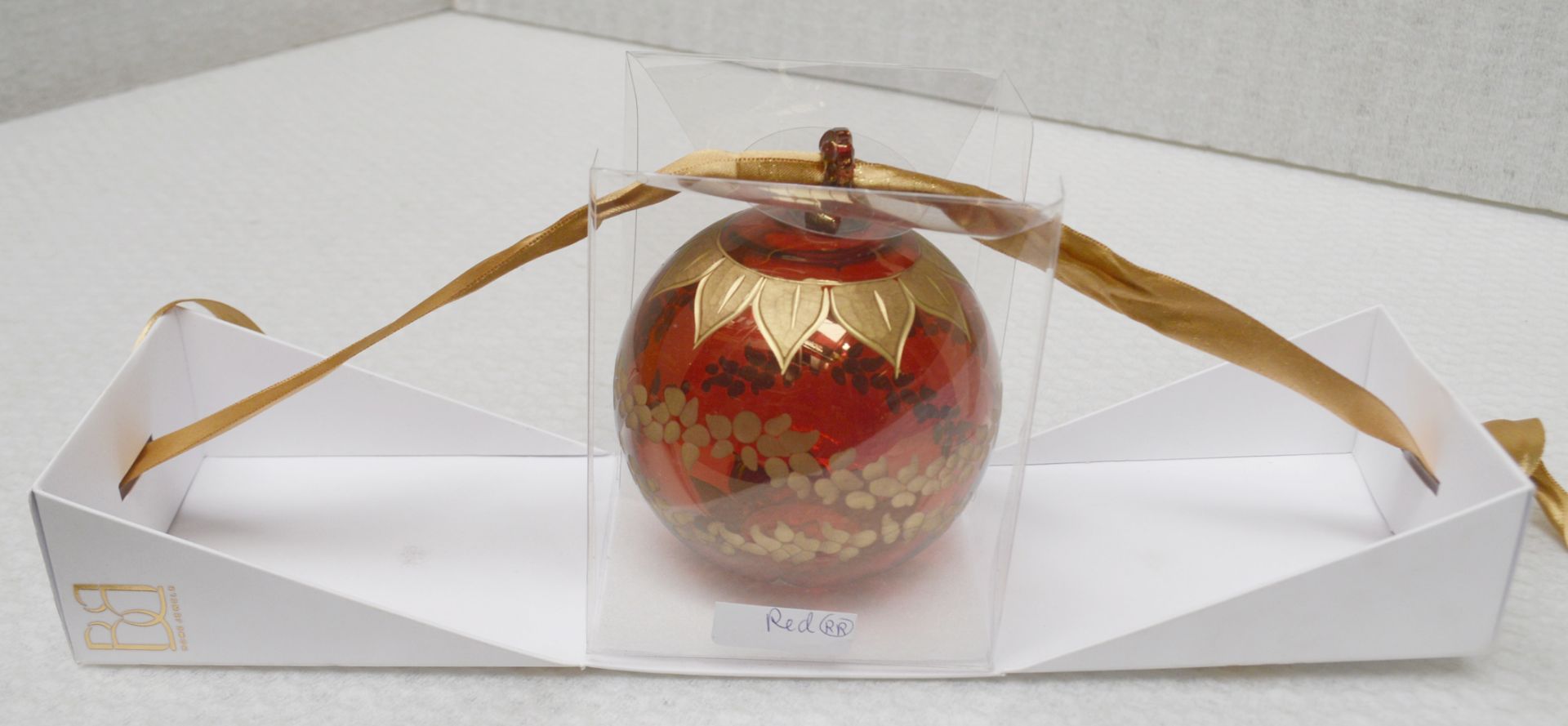 1 x BALDI 'Home Jewels' Italian Hand-crafted Artisan Christmas Tree Decoration In Red And Gold - - Image 3 of 5