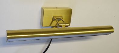 1 x CHELSOM Picture Light In A Brass Finish - Unused Boxed Stock - Dimensions: W38 x D13cm - Ref: