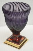 1 x BALDI 'Home Jewels' Italian Hand-crafted Artisan GHIAHDA VASE In Violet Crystal - RRP £1,925