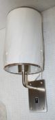 1 x CHELSOM Wall Light With Shade In A Brushed Steel Finish - Unused Boxed Stock - Dimensions: H43 x