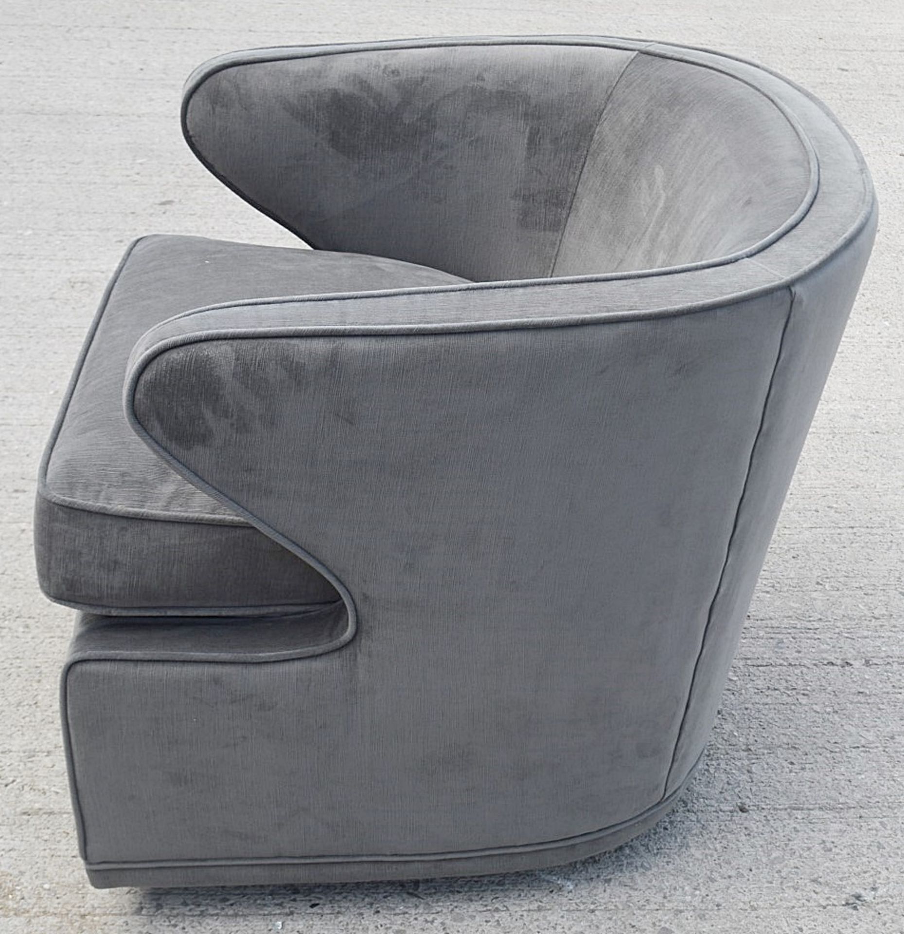 1 x EICHHOLTZ 'Dorset' Velvet Upholstered Chair In Granite Grey With Swivel Base - RRP £1,189 - Image 8 of 13