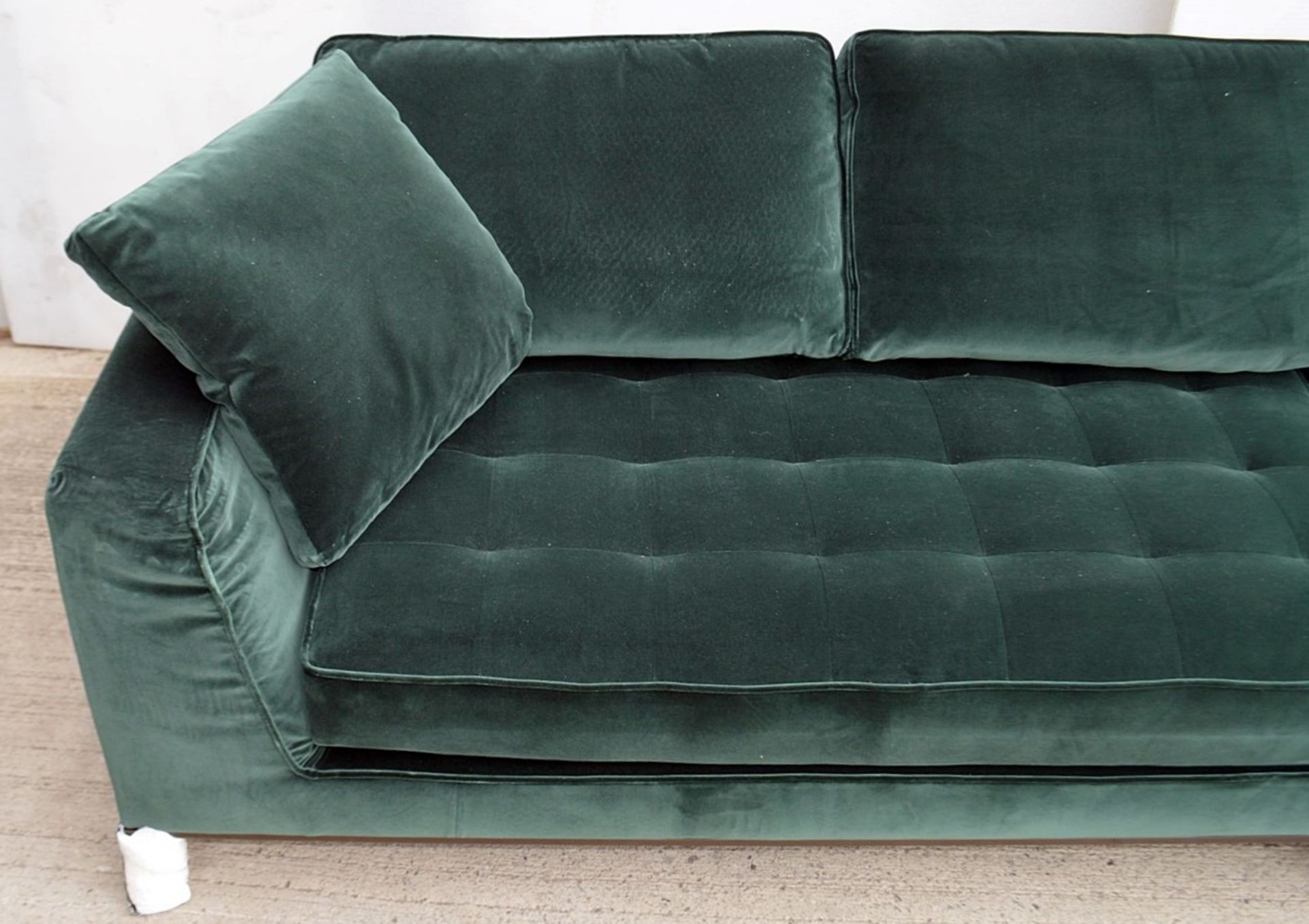 2 x B&B Italia MAXALTO Luxury Sofa Sections Both Upholstered In Rich Dark Green Velvet - RRP £7,248 - Image 7 of 13