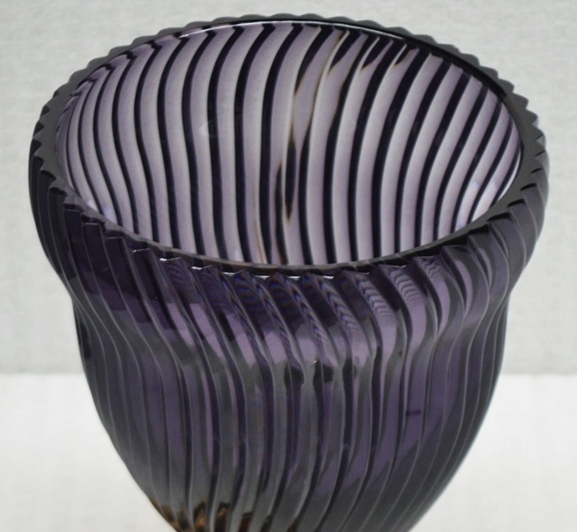 1 x BALDI 'Home Jewels' Italian Hand-crafted Artisan GHIAHDA VASE In Violet Crystal - RRP £1,925 - Image 2 of 5