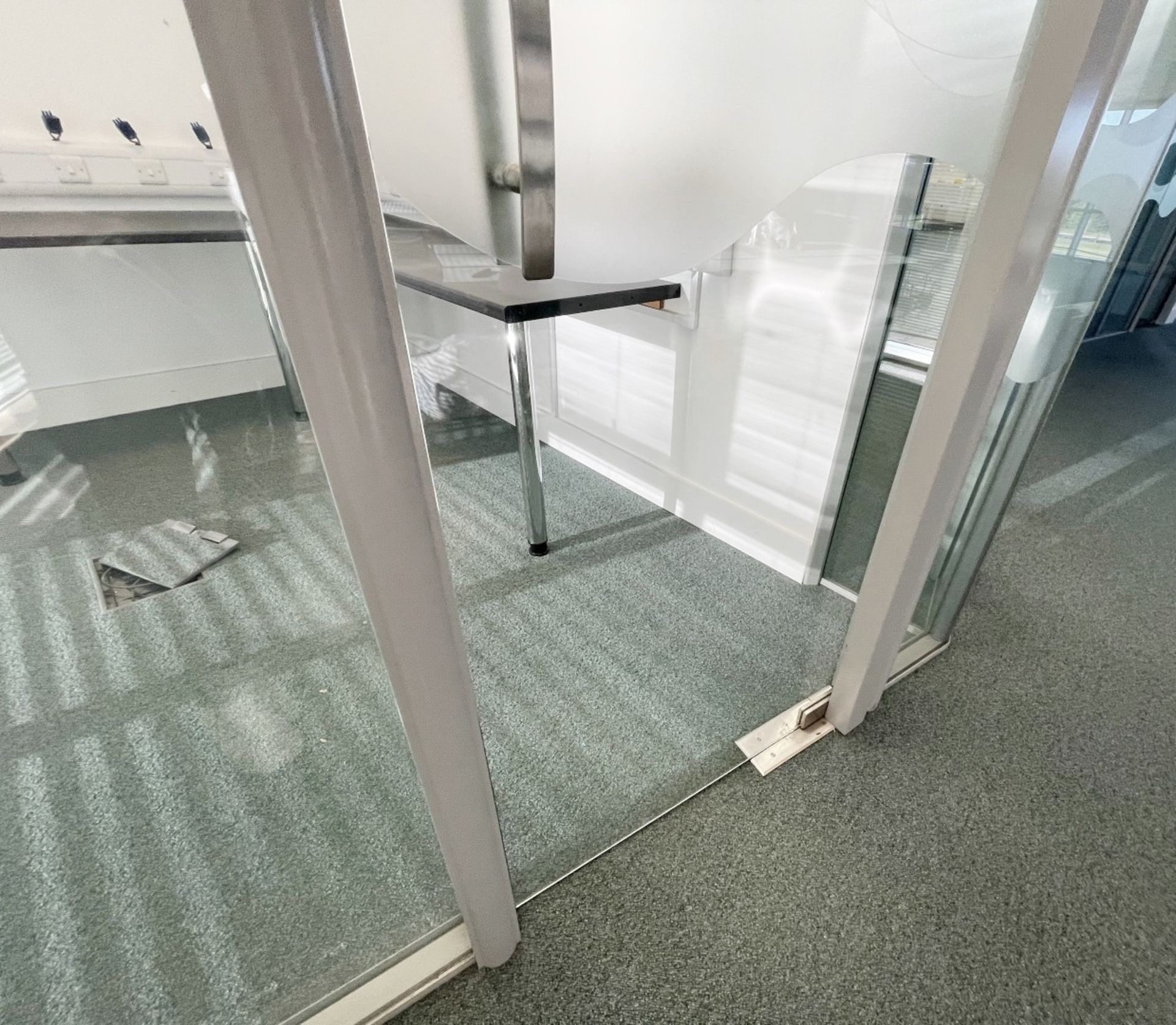 9 x Assorted Glass Office Dividers Panels With 2 x Glass Doors - Currently Covering 2 Offices - Image 10 of 11