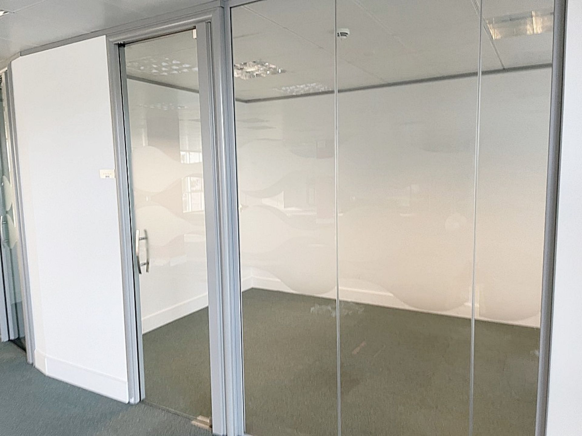 3 x Glass Room Partion Panels - Covers An Area Of 273cm Across - Ref: ED192/Watt - To Be Removed - Image 3 of 4