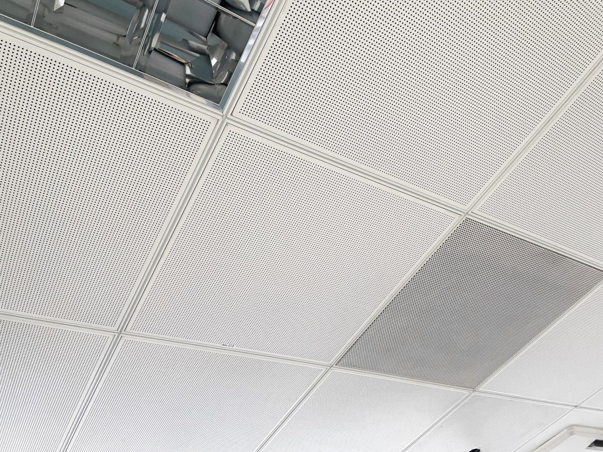 Approximately 65 x Metal Ceiling Tiles - Some With Lights - Each Tile Measures Around 59x59cm - Ref: - Image 2 of 3