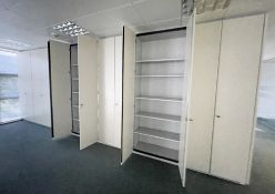 14-Door Bank Of Shelved Storage Units Covering A Total Area Of 7-Metres Accross - Ref: ED213 - To Be