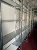 6 x Bays of High Quality Galvanised Steel Warehouse Shelving - Bay Dimensions: H250 x W100 x D30 cms