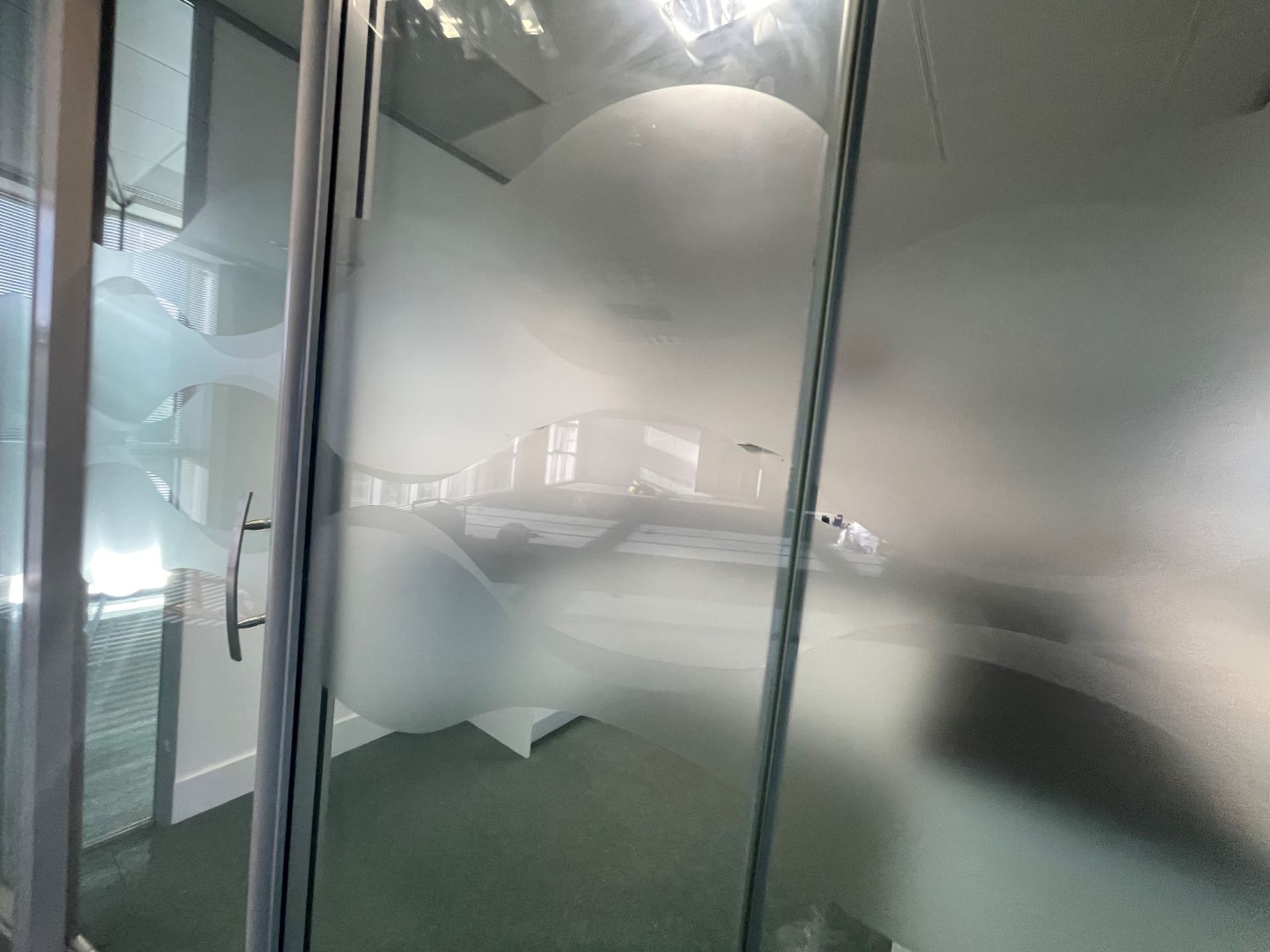 9 x Assorted Glass Office Dividers Panels With 2 x Glass Doors - Currently Covering 2 Offices - Image 5 of 11