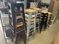 JOB LOT of 25 x Tolix Style Bar Stools From Blue Suntree - Includes Various Colours and Mixture of