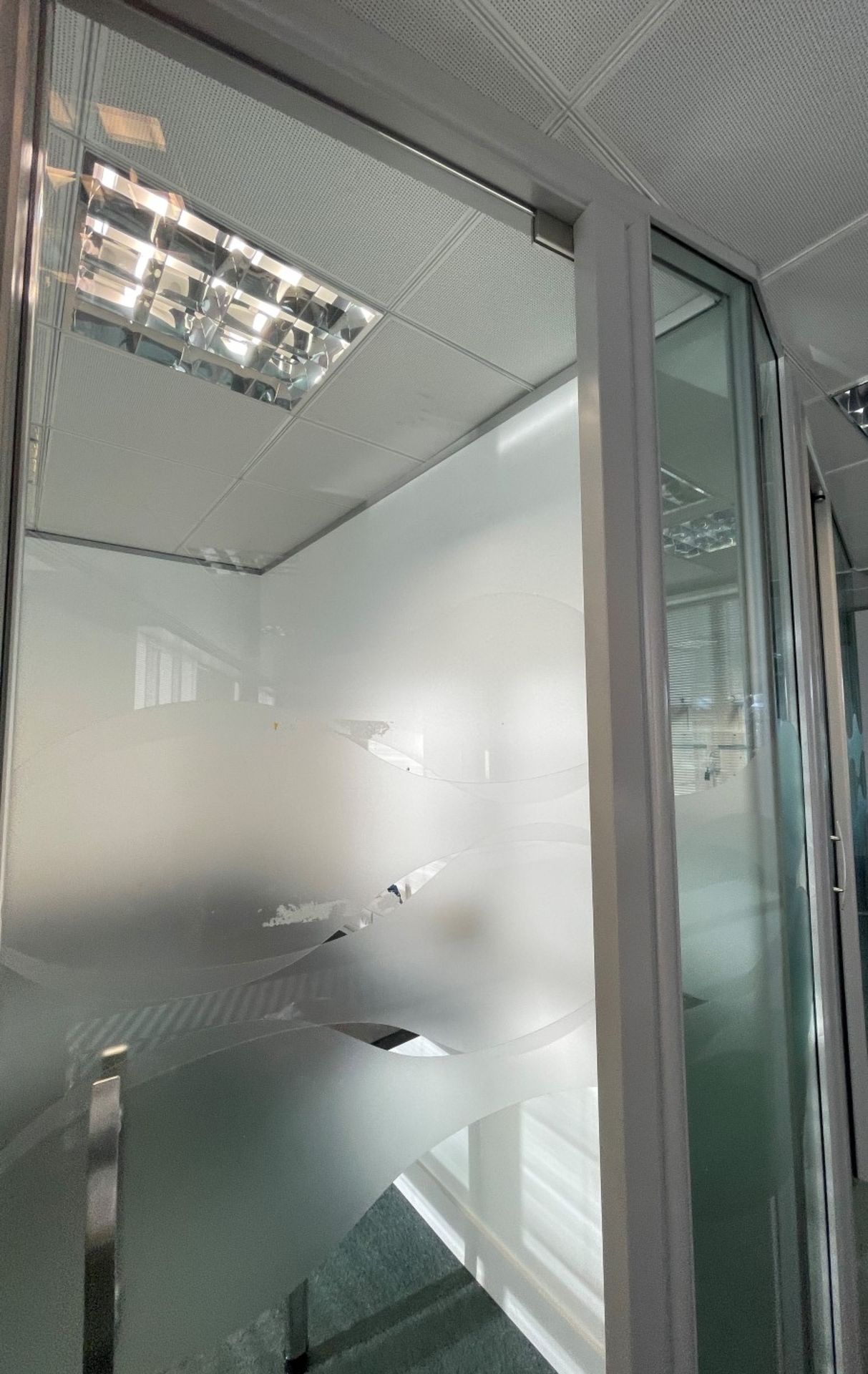 9 x Assorted Glass Office Dividers Panels With 2 x Glass Doors - Currently Covering 2 Offices - Image 8 of 11