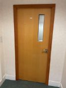 1 x Lockable Internal Door With Glass Panel - Includes Door Frame - Dimensions: 94 x 204cm - Ref: