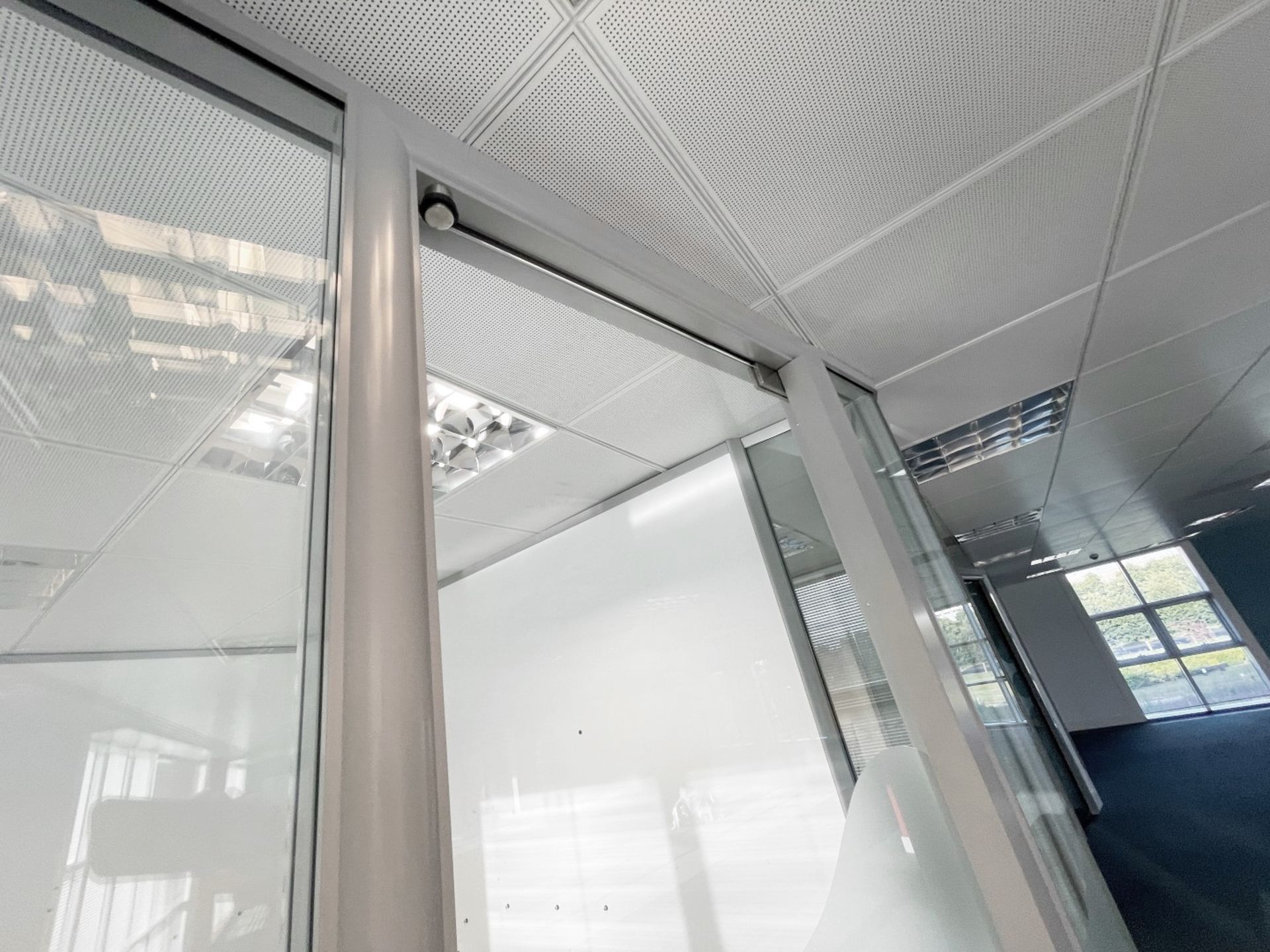 9 x Assorted Glass Office Dividers Panels With 2 x Glass Doors - Currently Covering 2 Offices - Image 9 of 11
