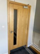 2 x Office Doors With Closers And Kick Plates - Dimensions (inc Frame): W106 x H212cm - Ref: ED176 -