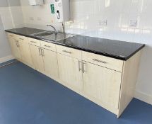 1 x 6-Drawer, 6-Door Kitchen Sink Unit - 3.5 Metres Wide - Ref: ED177 - Dimensions: W352xD60xH92cm