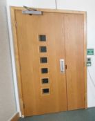 1 x Fire Door With Frame, Side Panel, Door Release Button, and BRITON 2515E Closer&nbsp; - Ref: ED15