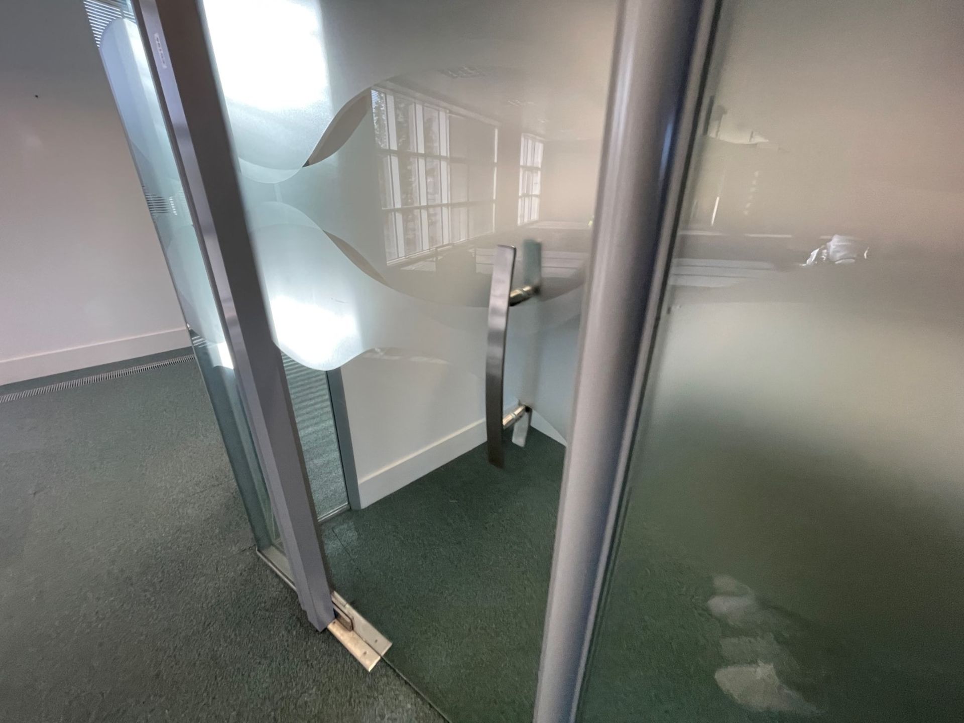 9 x Assorted Glass Office Dividers Panels With 2 x Glass Doors - Currently Covering 2 Offices - Image 6 of 11