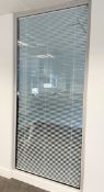 1 x Glass Partiton Divider Screen With Privacy Blind - Dimensions: 123x256cm - Ref: ED179 - To Be