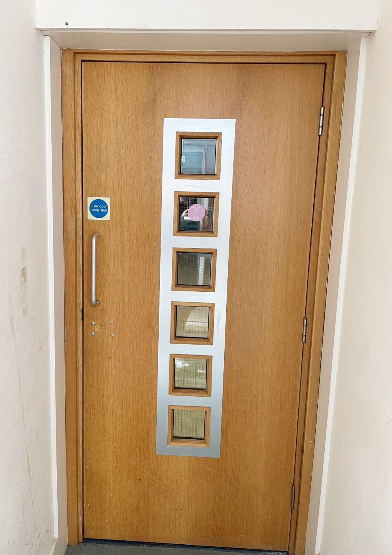 1 x Fire Door With Frame, Closer And Push To Open Button Emergency Pad - Dimensions: W104 x H229cm - - Image 3 of 6