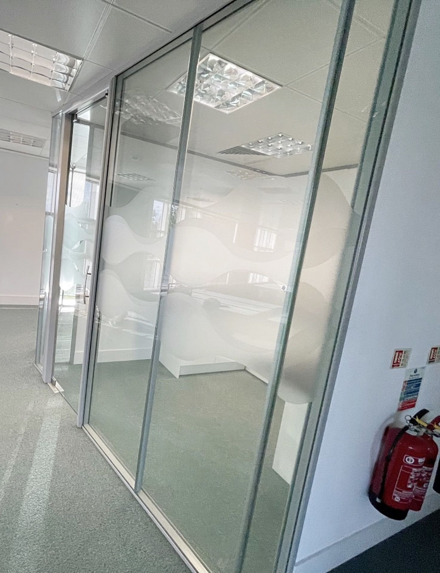 9 x Assorted Glass Office Dividers Panels With 2 x Glass Doors - Currently Covering 2 Offices - Image 4 of 11