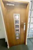 1 x Fire Door With Frame And Door Closer - Ref: ED198 - To Be Removed From An Executive Office