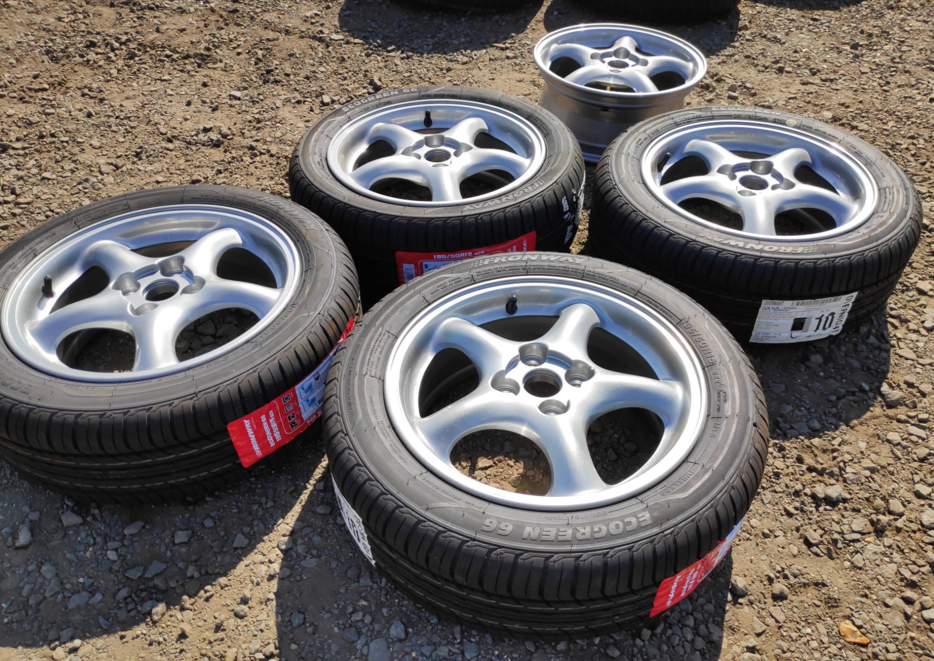 5 x Silver 5-Spoke 16x6 ET40 Standard Lightweight MX5 Wheels - 4 With New Tyres - CL682 - - Image 11 of 17