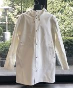 1 x Men's Genuine Stutterheim Designer Hooded Coat In White - Size (EU/UK): L/L - RRP £230.00