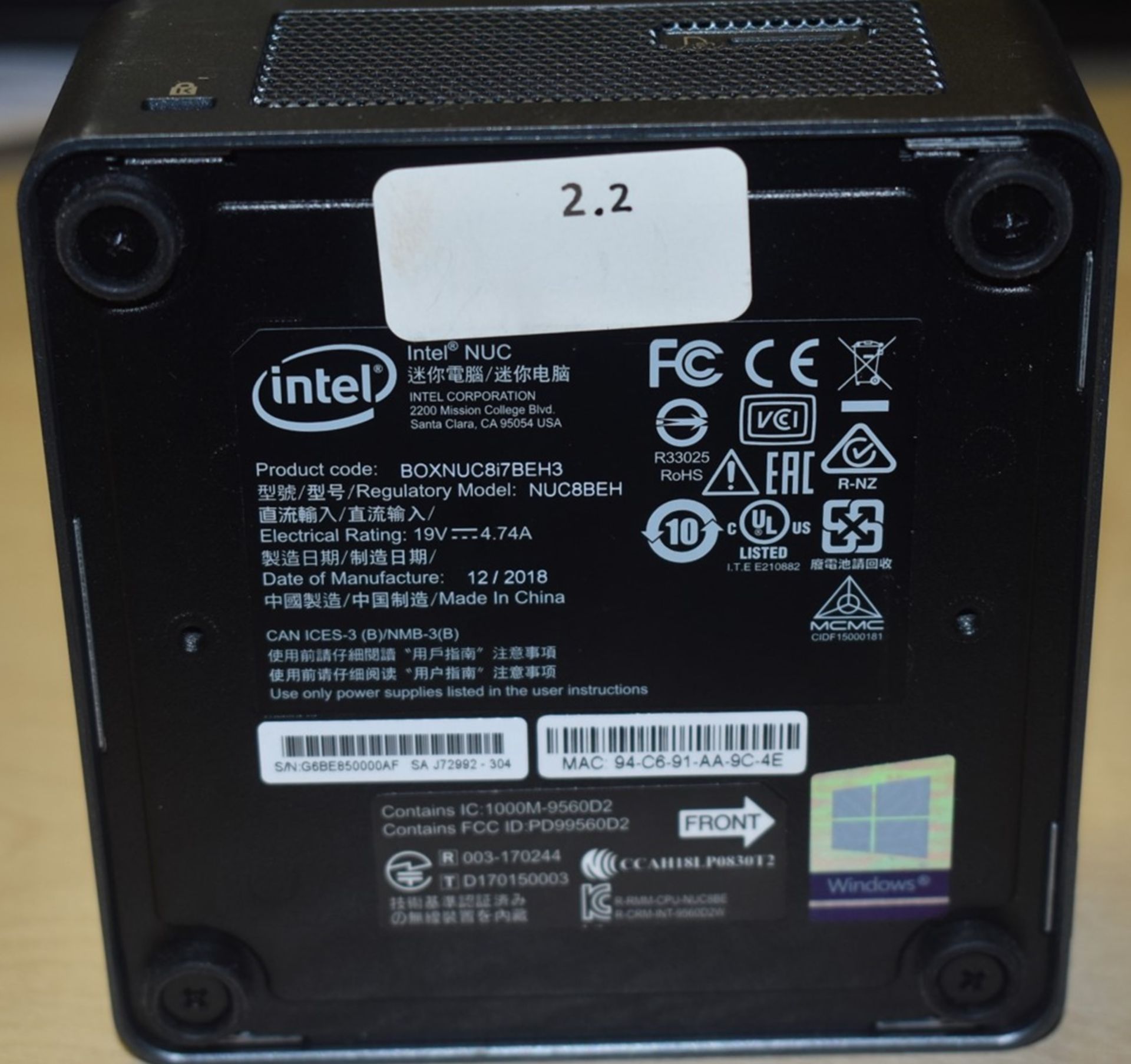 1 x Intel NUC Mini PC Featuring Intel i7-8559u Quad Core 3.7Ghz Processor, 8GB DDR4 2400Mhz Ram, - Image 3 of 5