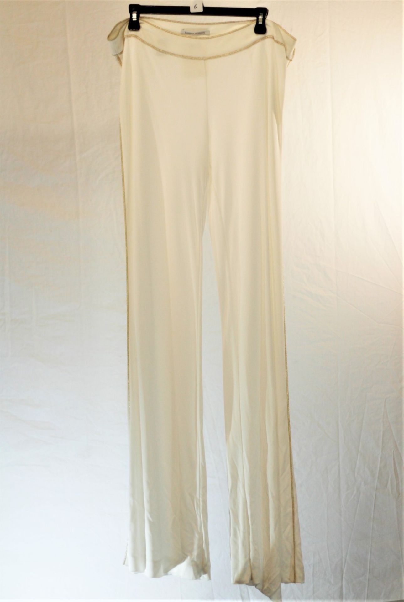1 x Alberta Ferretti White Trousers - Size: 16 - Material: 100% Rayon - From a High End Clothing