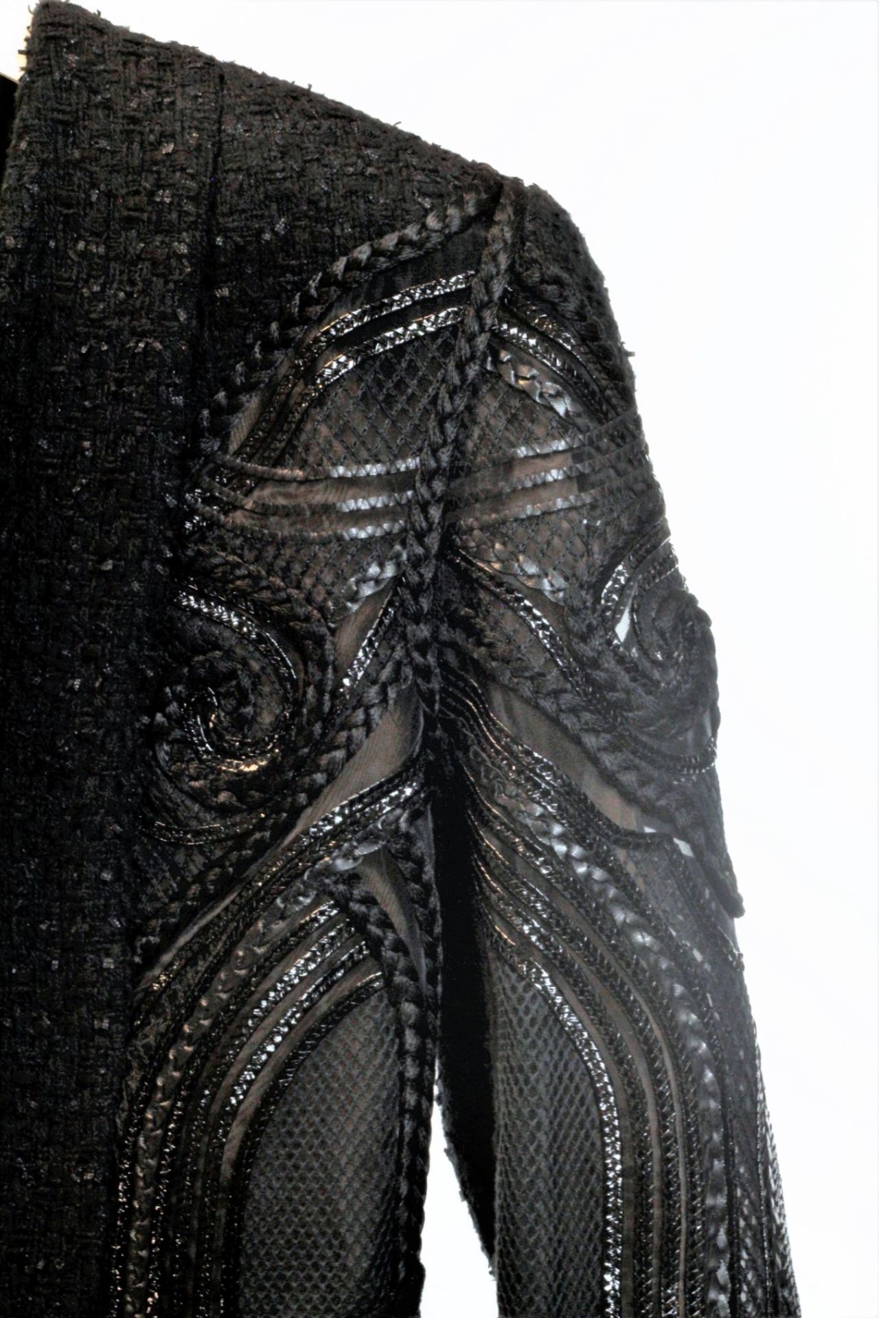 1 x Balmain Black Jacket - Size: 14 - Material: Body 48% Cotton, 27% Acrylic, 19% Nylon, 6% Viscose. - Image 13 of 18