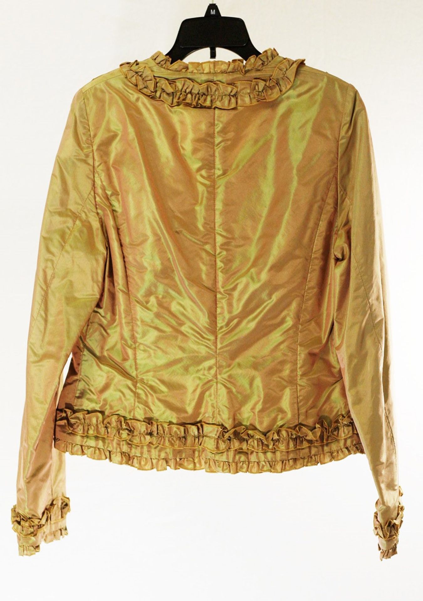1 x Anne Belin Gold Green Jacket - Size: 18 - Material: 100% Silk - From a High End Clothing - Image 2 of 10