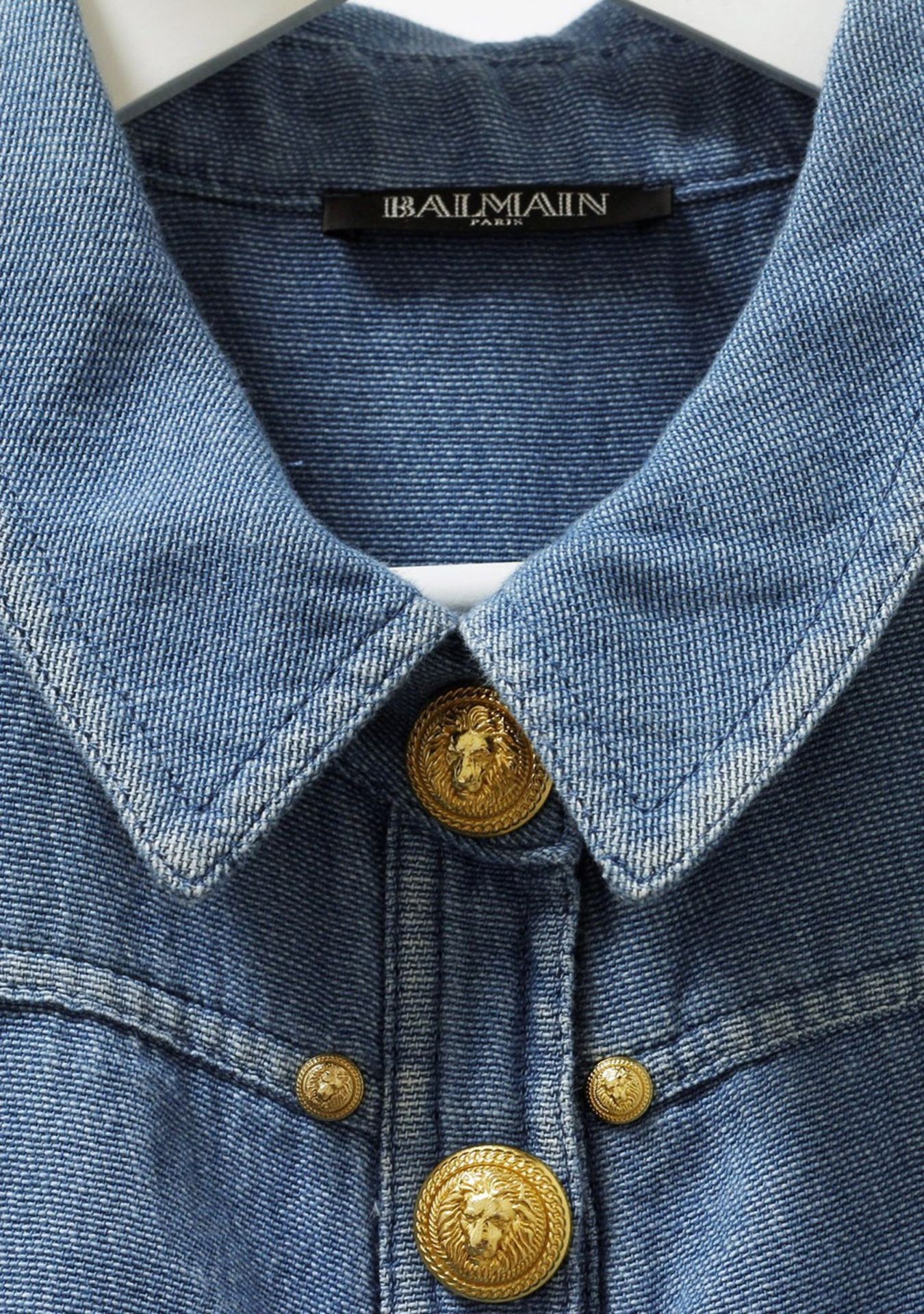 1 x Balmain Denim Dress - Size: 18 - Material: 69% Cotton, 31% Linen - From a High End Clothing - Image 10 of 10