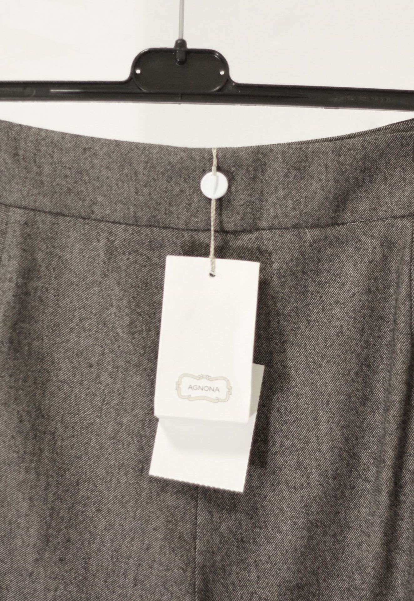 1 x Agnona Grey Tweed Trousers - Size: 22 - Material: 55% Cotton, 42% Virgin Wool, 2% Nylon, 1% - Image 3 of 6