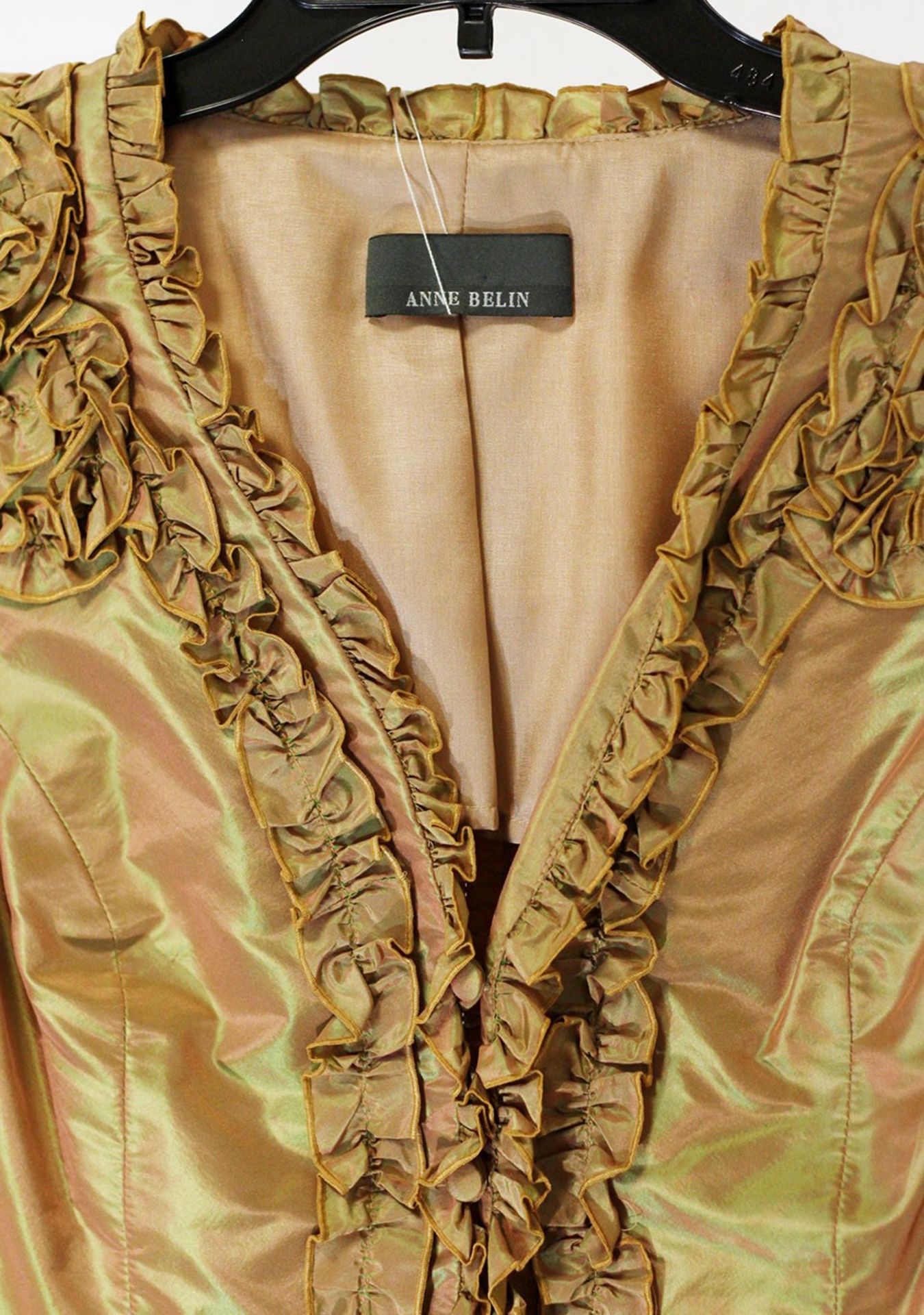 1 x Anne Belin Gold Green Jacket - Size: 18 - Material: 100% Silk - From a High End Clothing - Image 3 of 10