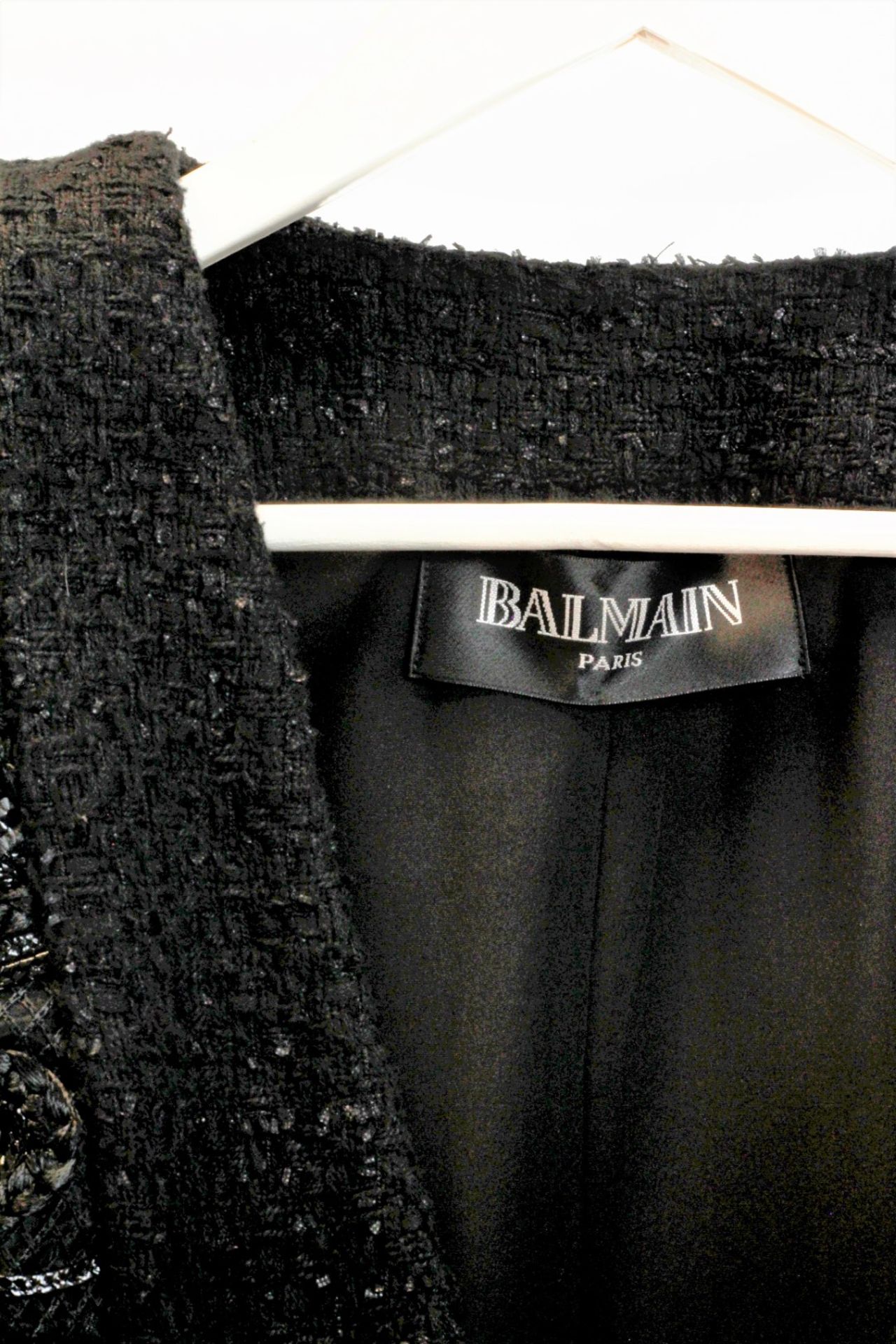 1 x Balmain Black Jacket - Size: 14 - Material: Body 48% Cotton, 27% Acrylic, 19% Nylon, 6% Viscose. - Image 18 of 18