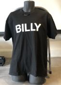 1 x Men's Genuine Billy Designer Distressed T-Shirt In Black "Billy" - SIZE: LARGE
