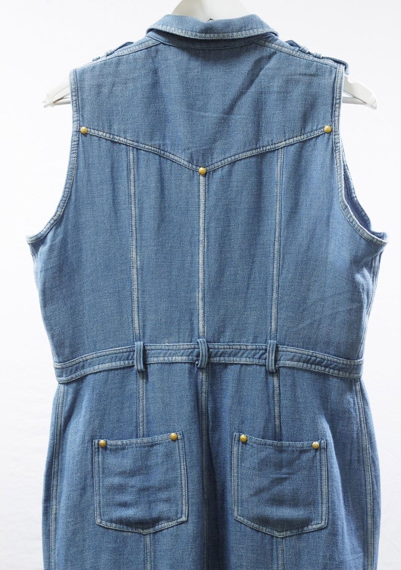 1 x Balmain Denim Dress - Size: 18 - Material: 69% Cotton, 31% Linen - From a High End Clothing - Image 8 of 10