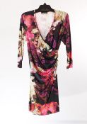 1 x Anne Belin Pink Floral Dress - Size: 14 - Material: 100% viscose - From a High End Clothing
