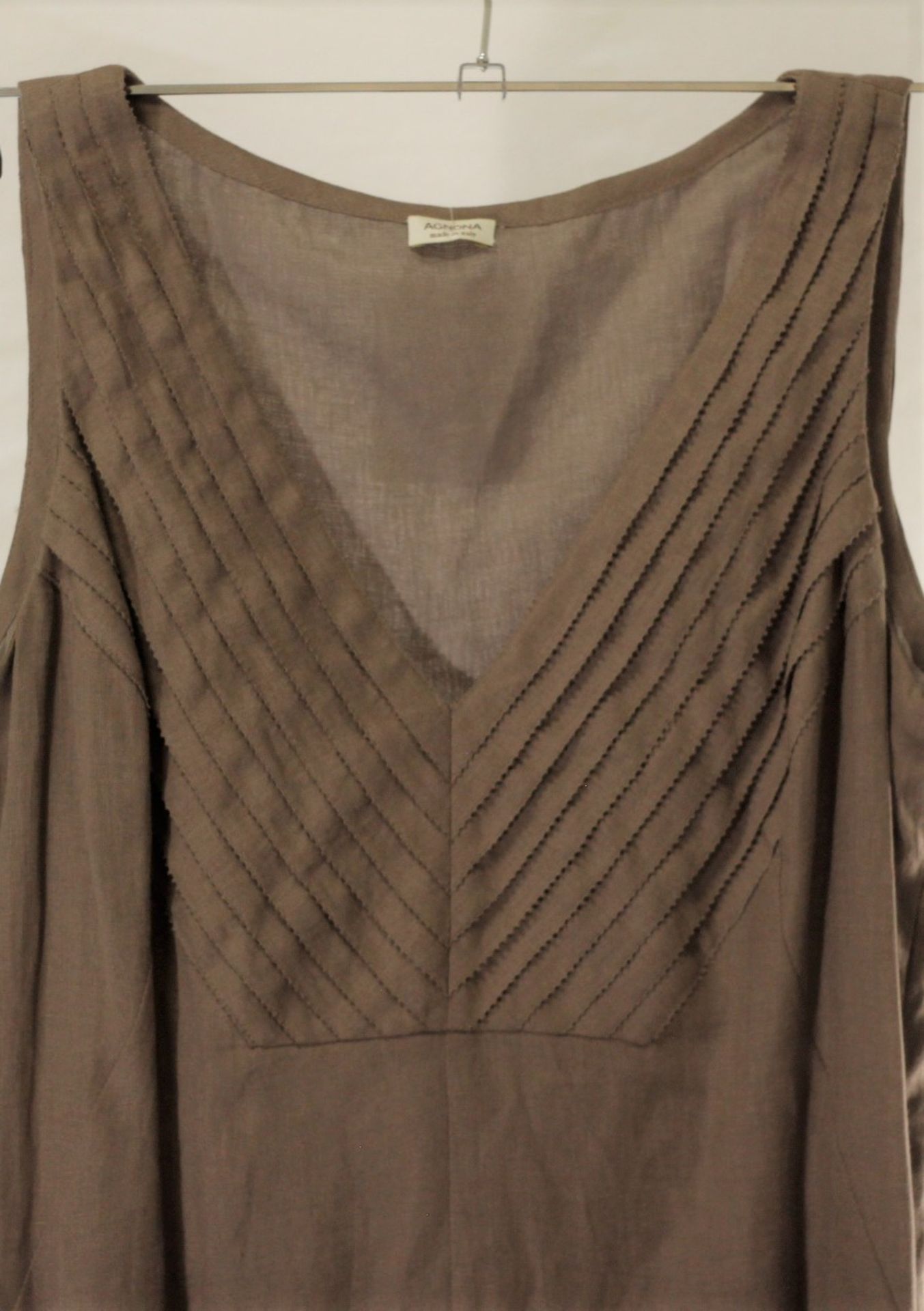 1 x Agnona Brown Dress - Size: 16 - Material: 100% Linen. Lining 100% Cotton - From a High End - Image 7 of 7