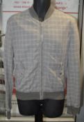 1 x Men's Genuine Dolce & Gabbana Bomber Jacket In Grey/Blue - Size: 48 - Preowned In Good Condition