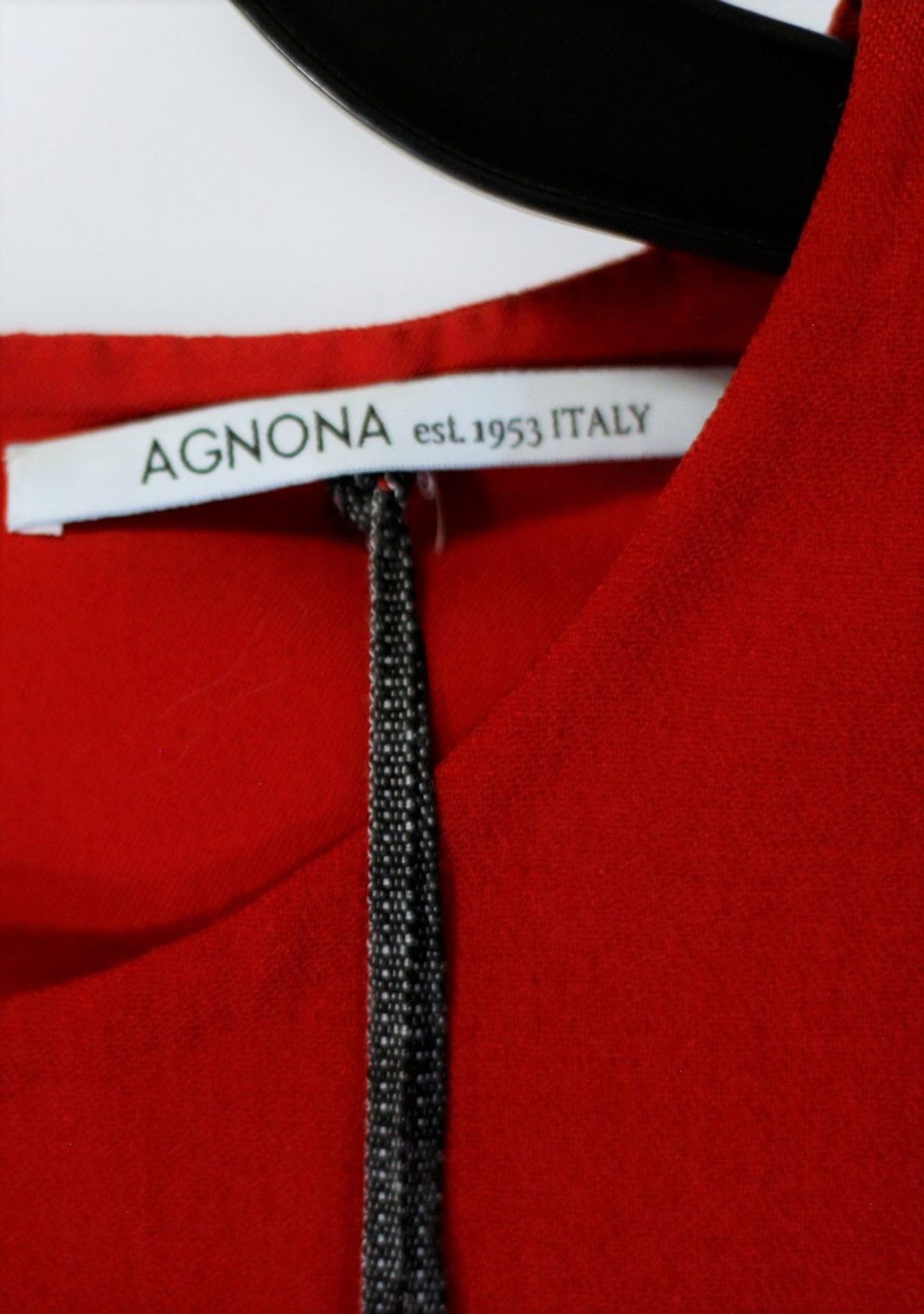 1 x Agnona Red Vest - Size: 18 - Material: 50% Cotton, 28% Mohair, 18% Silk, 4% Wool. Details 55% - Image 3 of 8