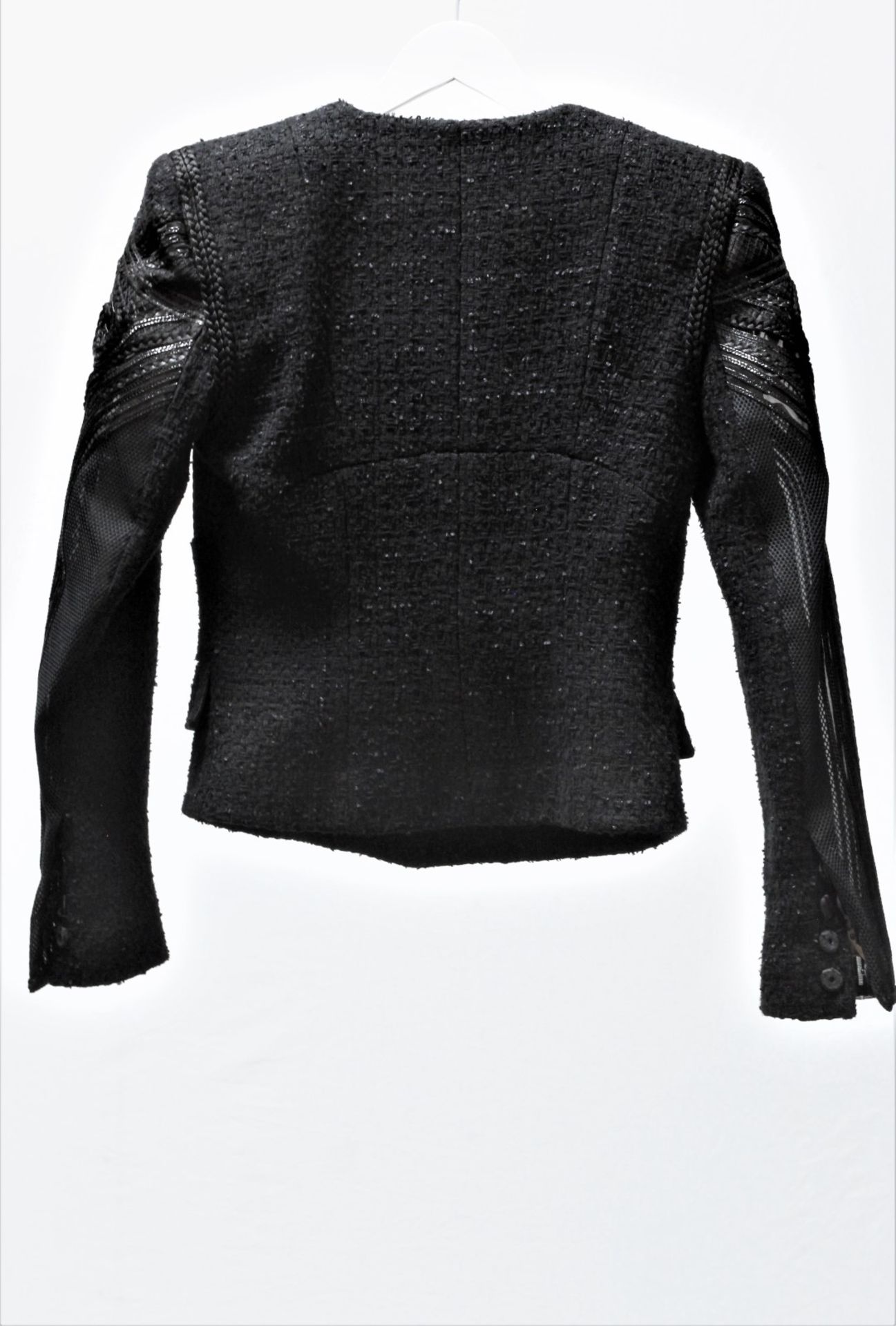 1 x Balmain Black Jacket - Size: 14 - Material: Body 48% Cotton, 27% Acrylic, 19% Nylon, 6% Viscose. - Image 3 of 18